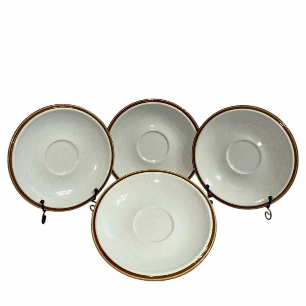 Vintage Mikasa Natural Beauty C9000 Bread Plates Set of 4 Speckled Stoneware Jap